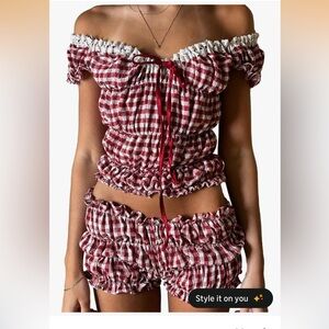 Gingham Top and Bloomers Set